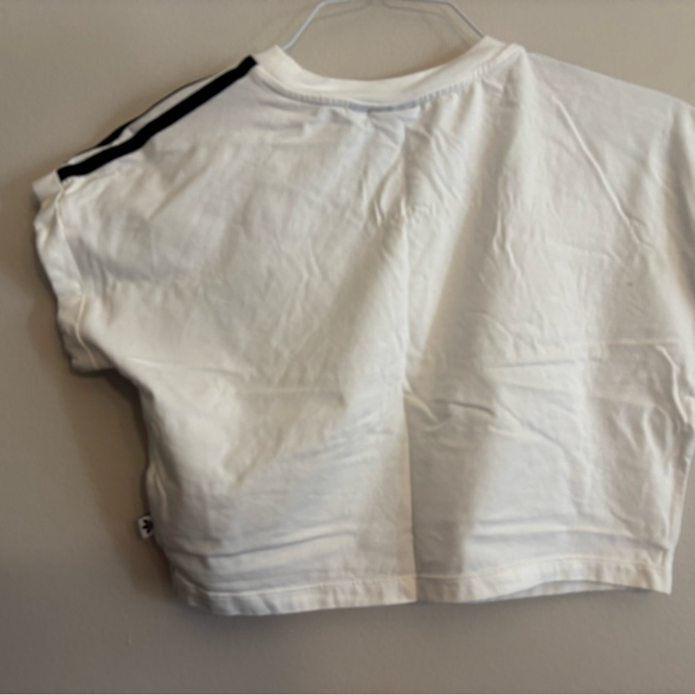 Adidas Women's White and Black Crop Top - Picture 5 of 5